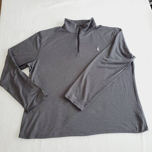 Polo Ralph Lauren Performance Quarter Zip Pullover Men XXL Gray Wicking Tech - Picture 1 of 11